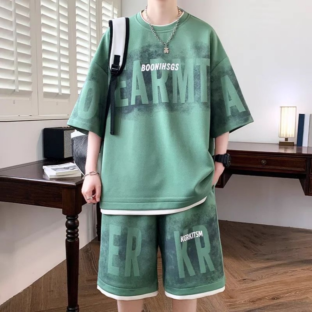 Street Fashion Summer 2026 - 2026 Summer New Men's Short-Sleeved Set
