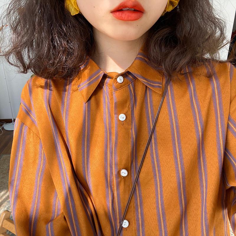 Street Fashion Youth - Spring New Striped Loose Casual Blouse