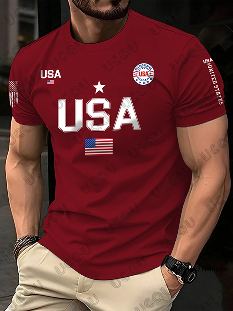 2026 New USA Flag Graphic Men  - Street Fashion Usa 评论和价格