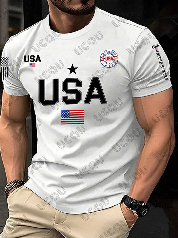 2026 New USA Flag Graphic Men  - Street Fashion Usa 评论和价格