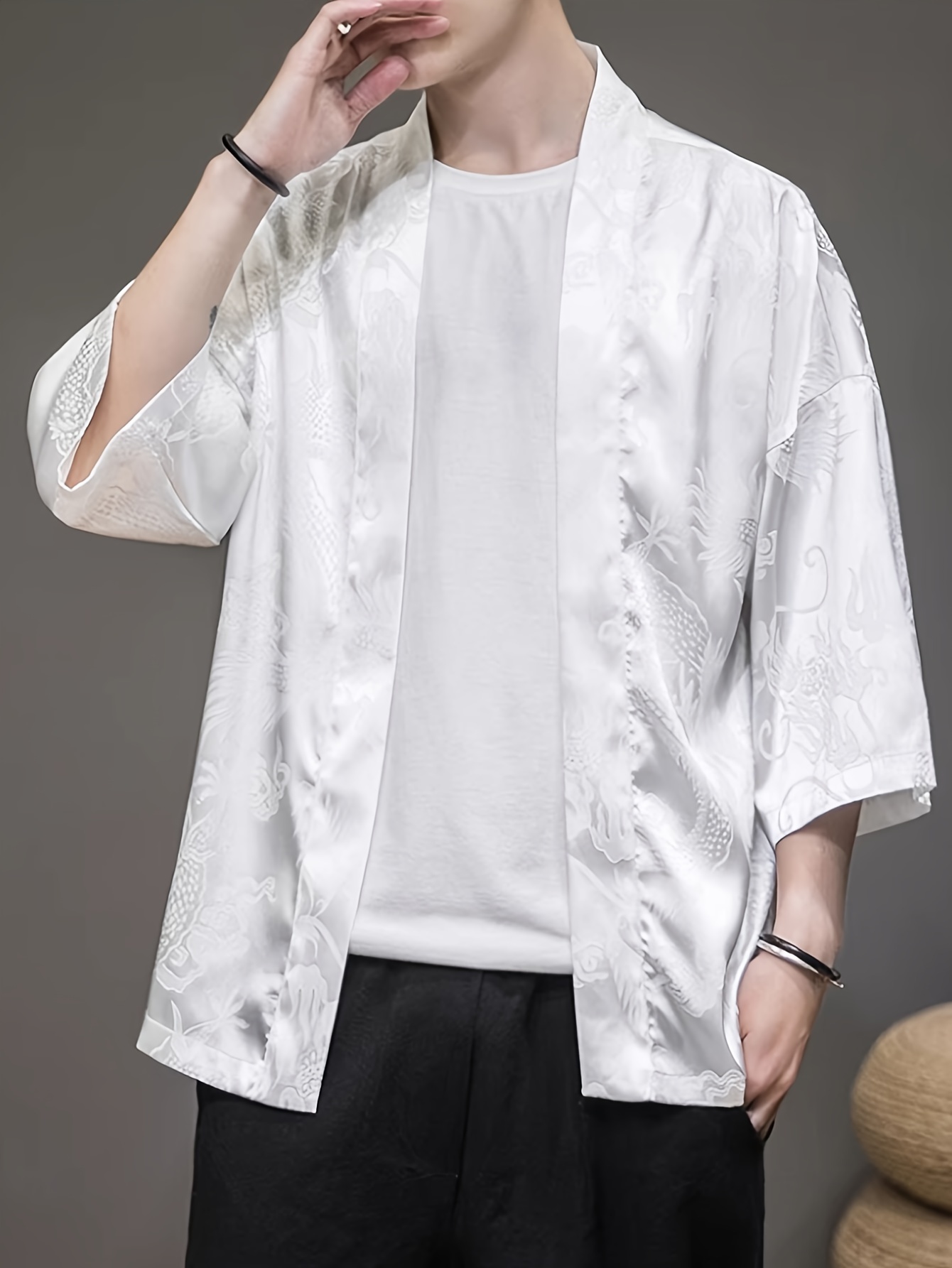 2026 Summer Men's Kimono 3D Pr - Street Fashion Summer 2026 评论和价格