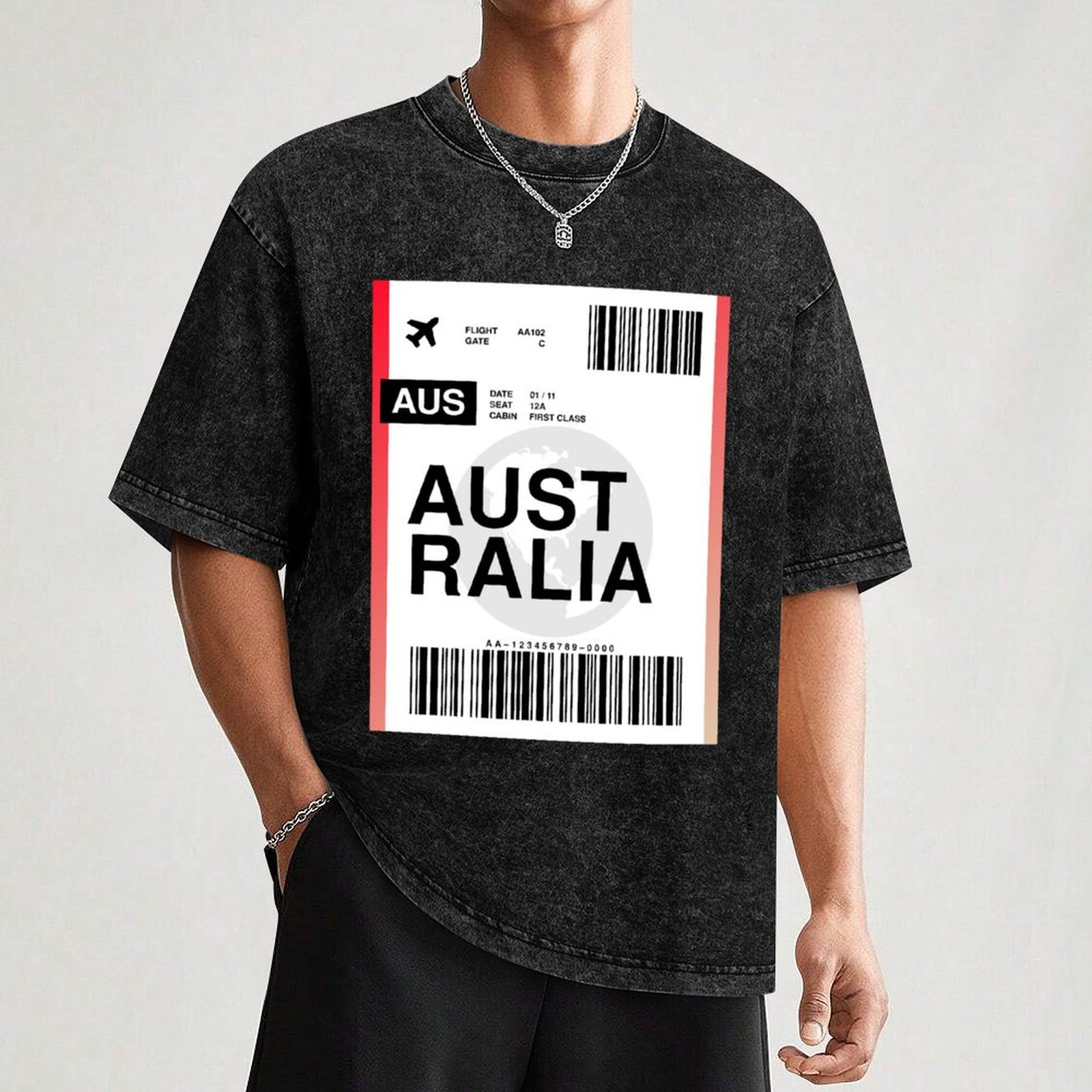 Australia Boarding Pass T-Shir - Street Fashion Australia 评论和价格