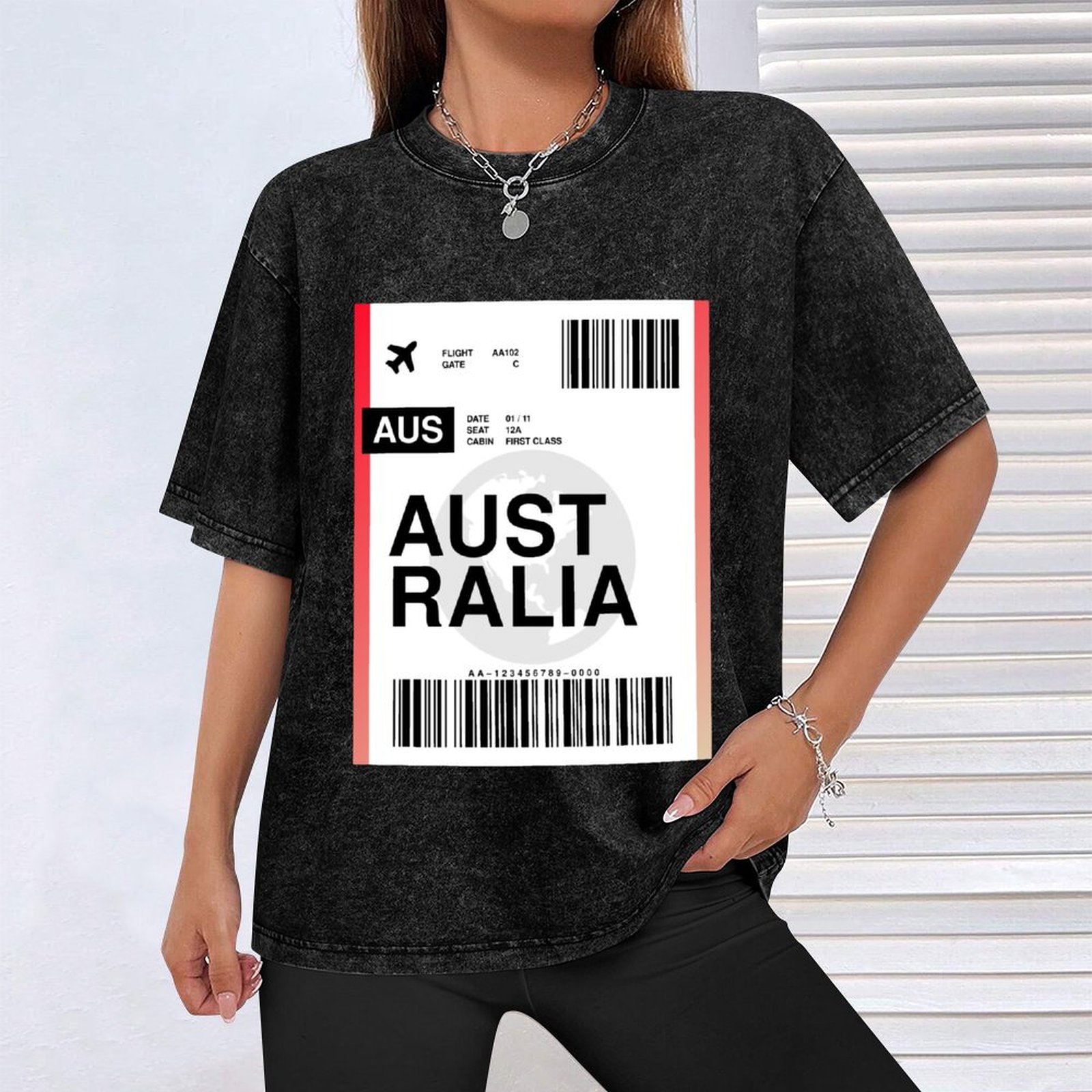 Australia Boarding Pass T-Shir - Street Fashion Australia 评论和价格
